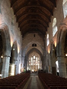 central Wales tour Interior of Brecon Cathedral