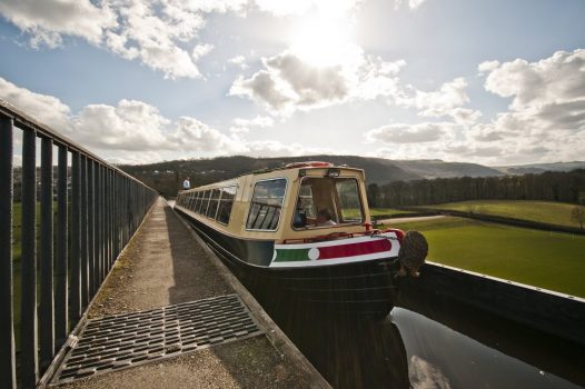 Llangollen Wharf, Wales - The Horse Drawn Boat Centre - TT Aqueduct low down tow path