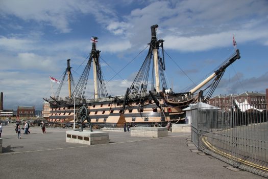 Portsmouth, Hampshire - HMS Victory side view at Portsmouth Historic Dockyard
