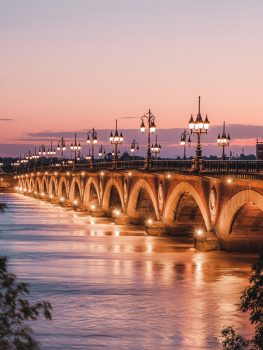 Bordeaux, France - Bridge at Sunset 