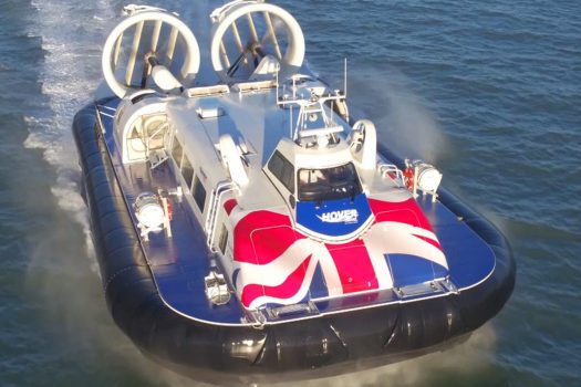 Hover Travel, Portsmouth & Isle of Wight - Hovercraft - Postcard image from drone footage (NCN)