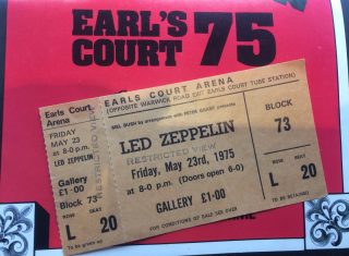 Led Eap at Earl's Court prog n ticket (NCN)