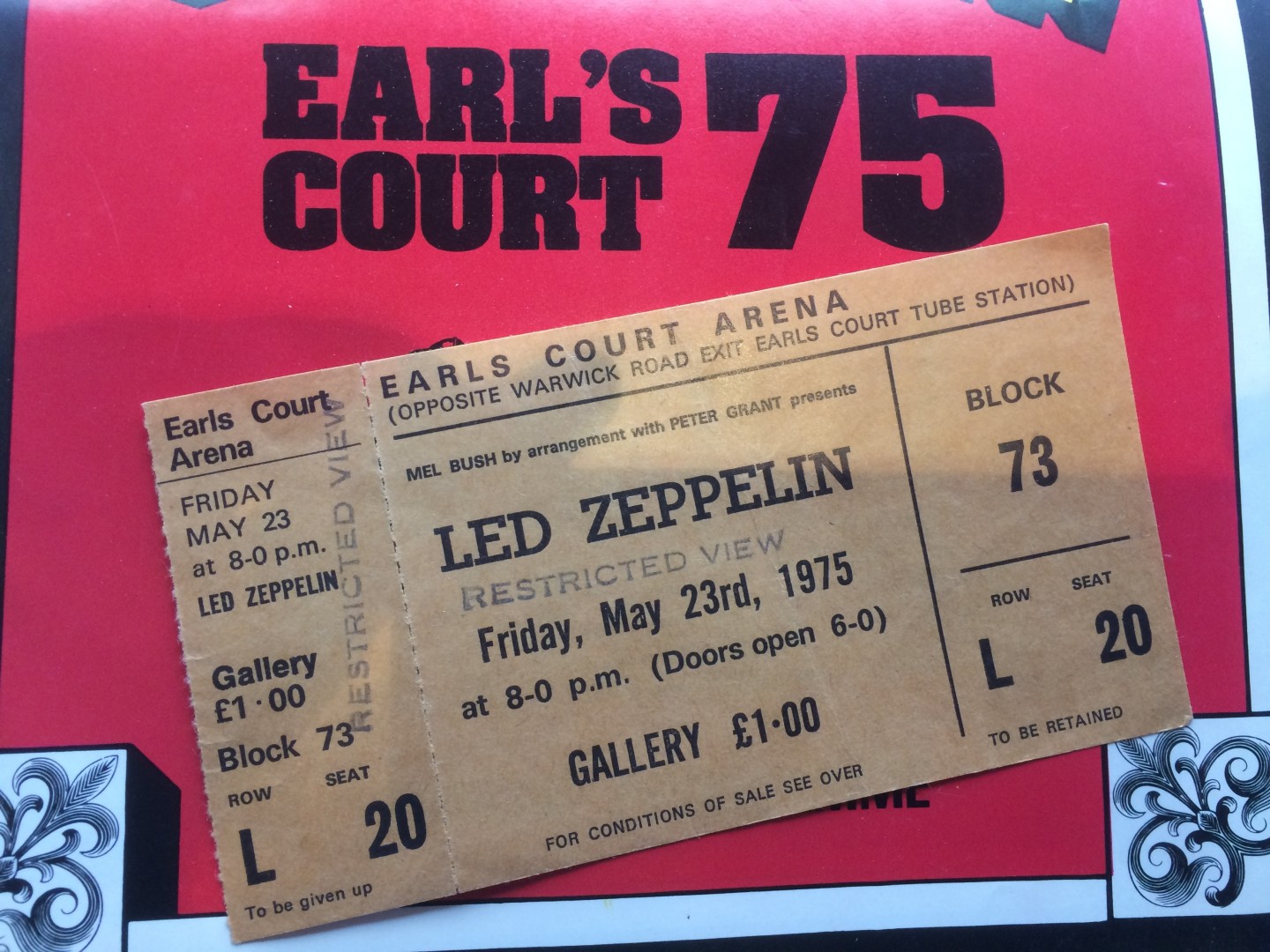 Led Eap at Earl's Court prog n ticket (NCN)