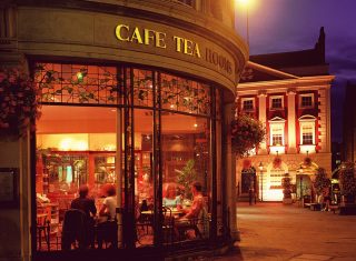 York, North Yorkshire - Night street view of Bettys tea rooms in York © www.visityork.org