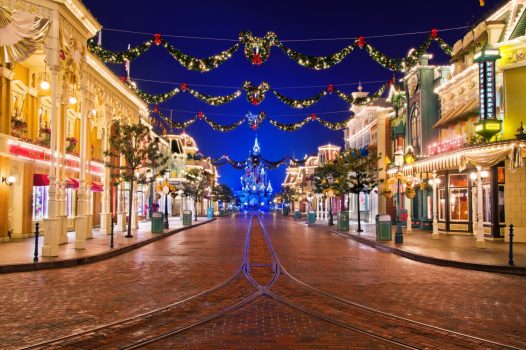 Christmas Decorations on Main Street USA Disneyland Park