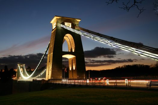 Clifton Suspension Bridge, Bristol, Southwest - At night