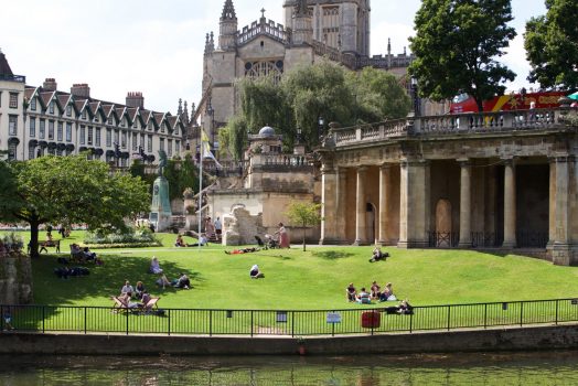 Parade Gardens, Bath, Somerset - A glimpse of Bath Abbey