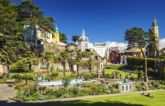 Portmeirion, Gwynedd, North Wales - Centre of Portmeirion village