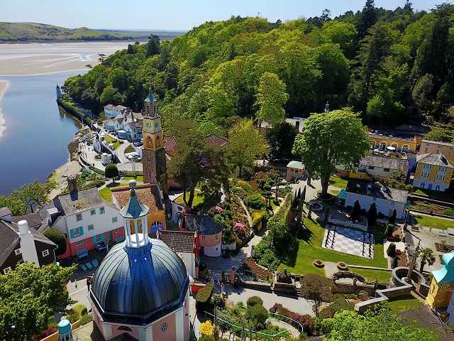 Portmeirion, Gwynedd, North Wales - Dome and Piazza at Portmeirion