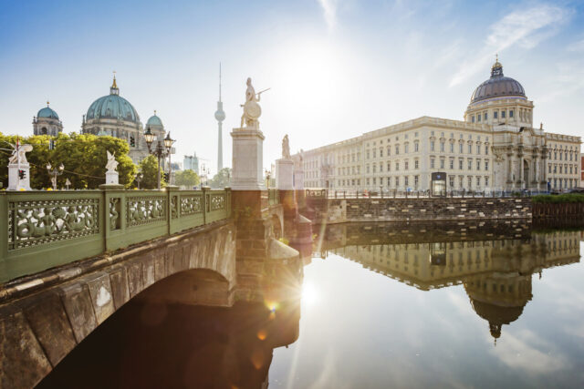 Panorama of the Humboldt Forum and Berlin Cathedral