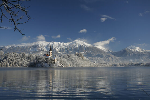 Winter, snowy mountains