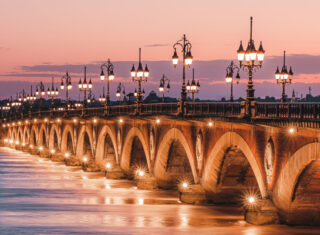 Bordeaux, France - Bridge at Sunset