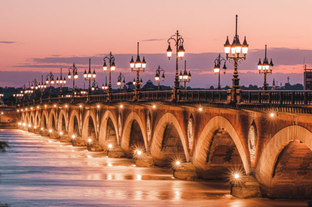 Bordeaux, France - Bridge at Sunset