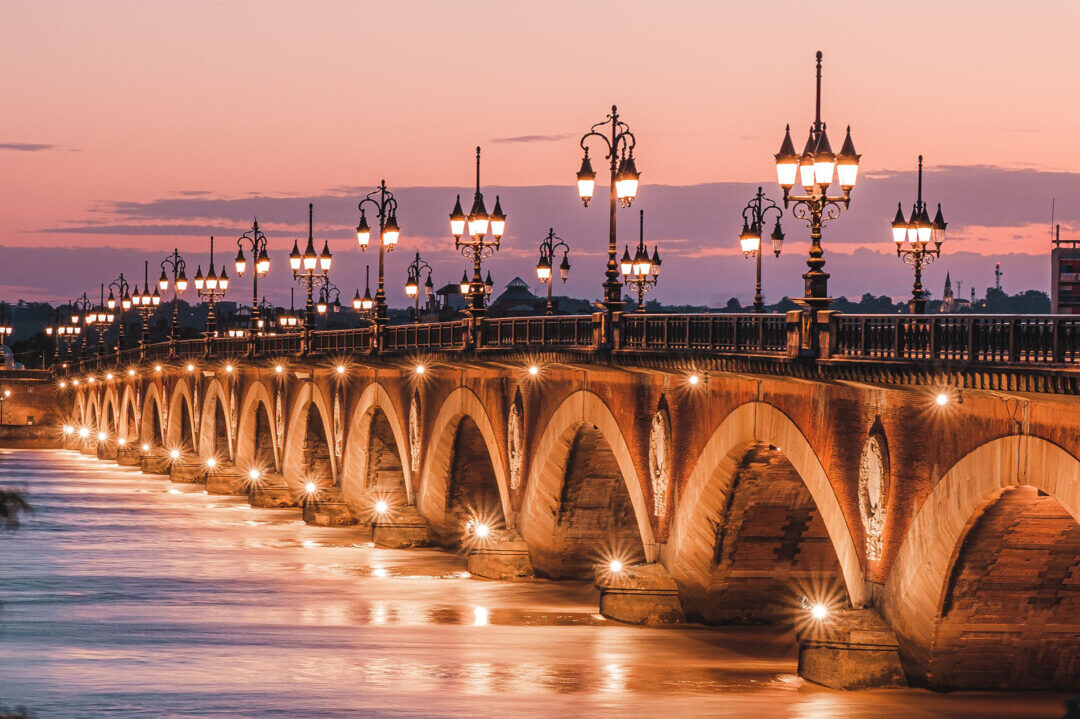 Bordeaux, France - Bridge at Sunset