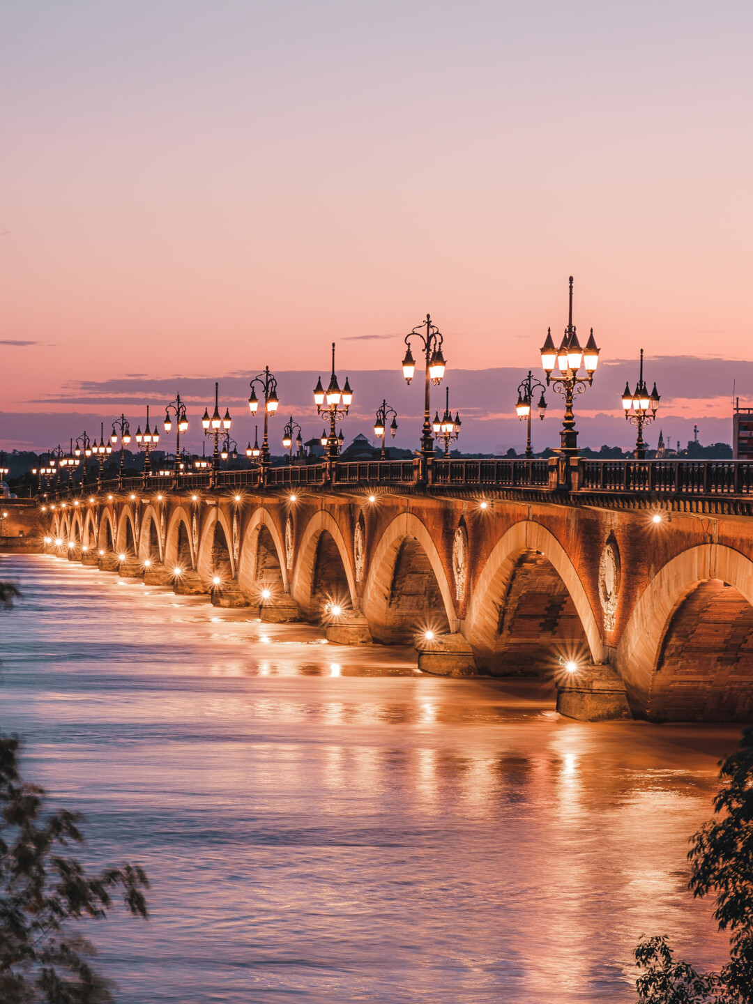 Bordeaux, France - Bridge at Sunset