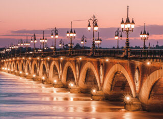Bordeaux, France - Bridge at Sunset