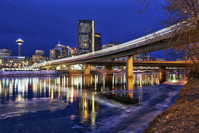 Calgary, Canada, Evening, Tower, Skyline