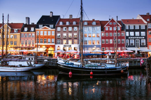Copenhagen, Denmark - Nyhavn canal colorful houses