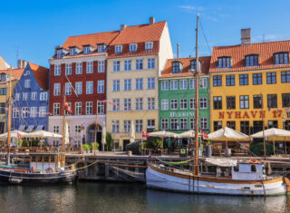 Colourful buildings along Nyhavn Canal in Copenhagen