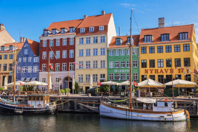 Colourful buildings along Nyhavn Canal in Copenhagen