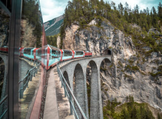 Glacier Express, mountain, river
