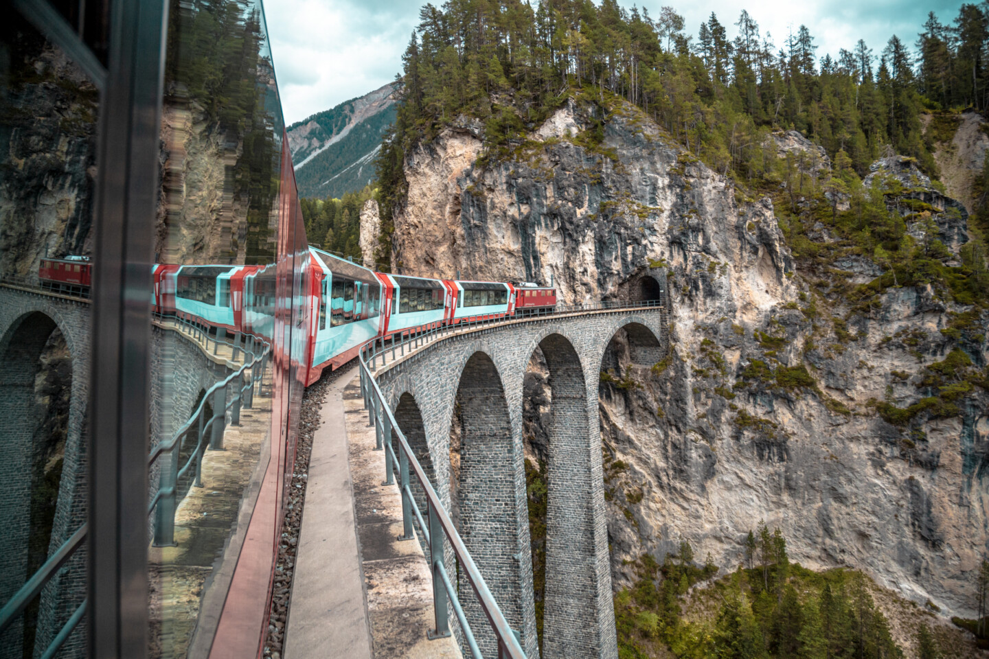Glacier Express, mountain, river
