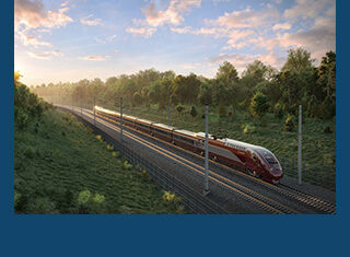 Eurostar Train travelling thorugh countryside in summer ©Courtesy of Eurostar