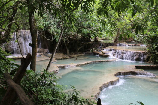 Southeast Asia, Laos, Luang Prabang Kuang Si waterfalls