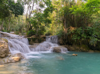 Southeast Asia, Laos, Luang Prabang Kuang Si waterfalls