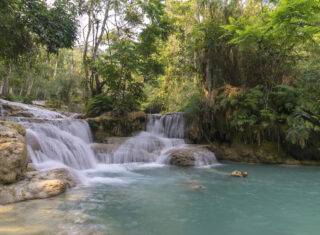 Southeast Asia, Laos, Luang Prabang Kuang Si waterfalls