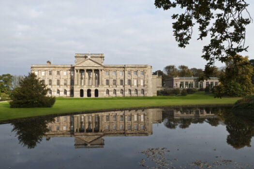 Lyme Park, Cheshire - The south front of Lyme Park, seen across the lake, originally Elizabethan but transformed in the Italianate style by architect Giacomo Leoni in the 18th century
