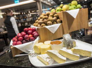 Cheese board, fruit