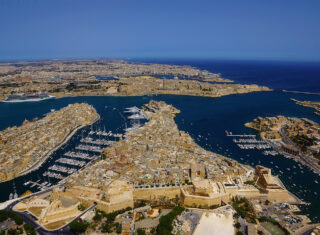 Malta Harbour, Aerial view, Boats
