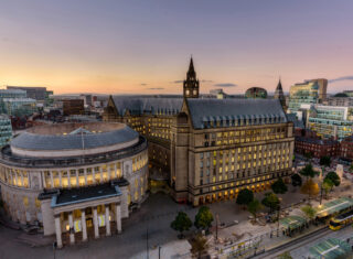 Cityscape of Manchester from No1 Peters Square