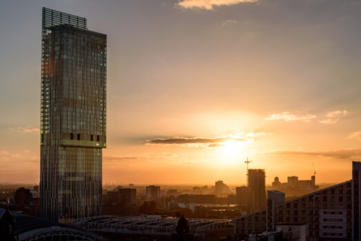 Cityscape of Manchester from No1 Peters Square