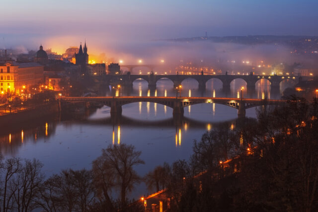 Prague, Czech Republic, Evening, Bridges,