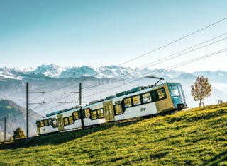 Rigi Railway, Lucerne, Switzerland, mountain peak, snow