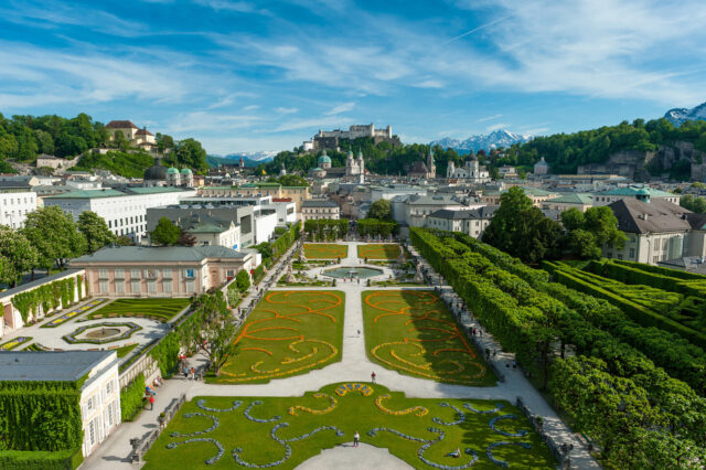 Austria, Salzburg old town, group travel, Gardens