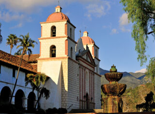 Santa Barbara Mission, Building, Church, Mountains