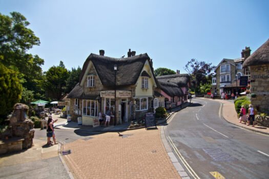 'Pencil cottage' sitting on the corner in Shanklin Old Village