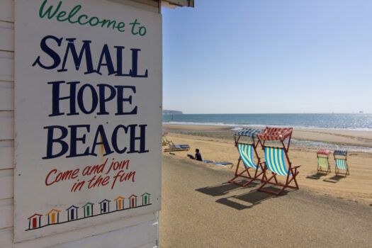 Shanklin old village, the small hope beach