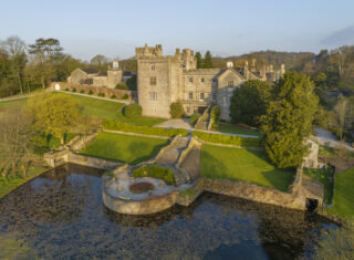 Aerial view of the East front of Sizergh Castle