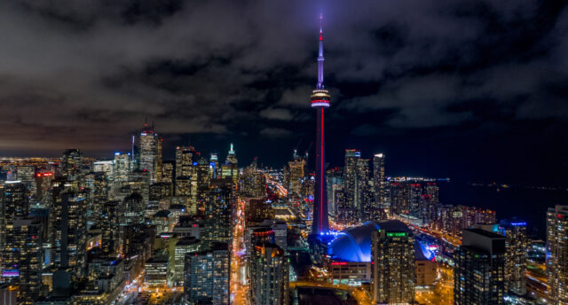 Toronto skyline at night
