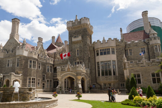 Visitors outside Casa Loma