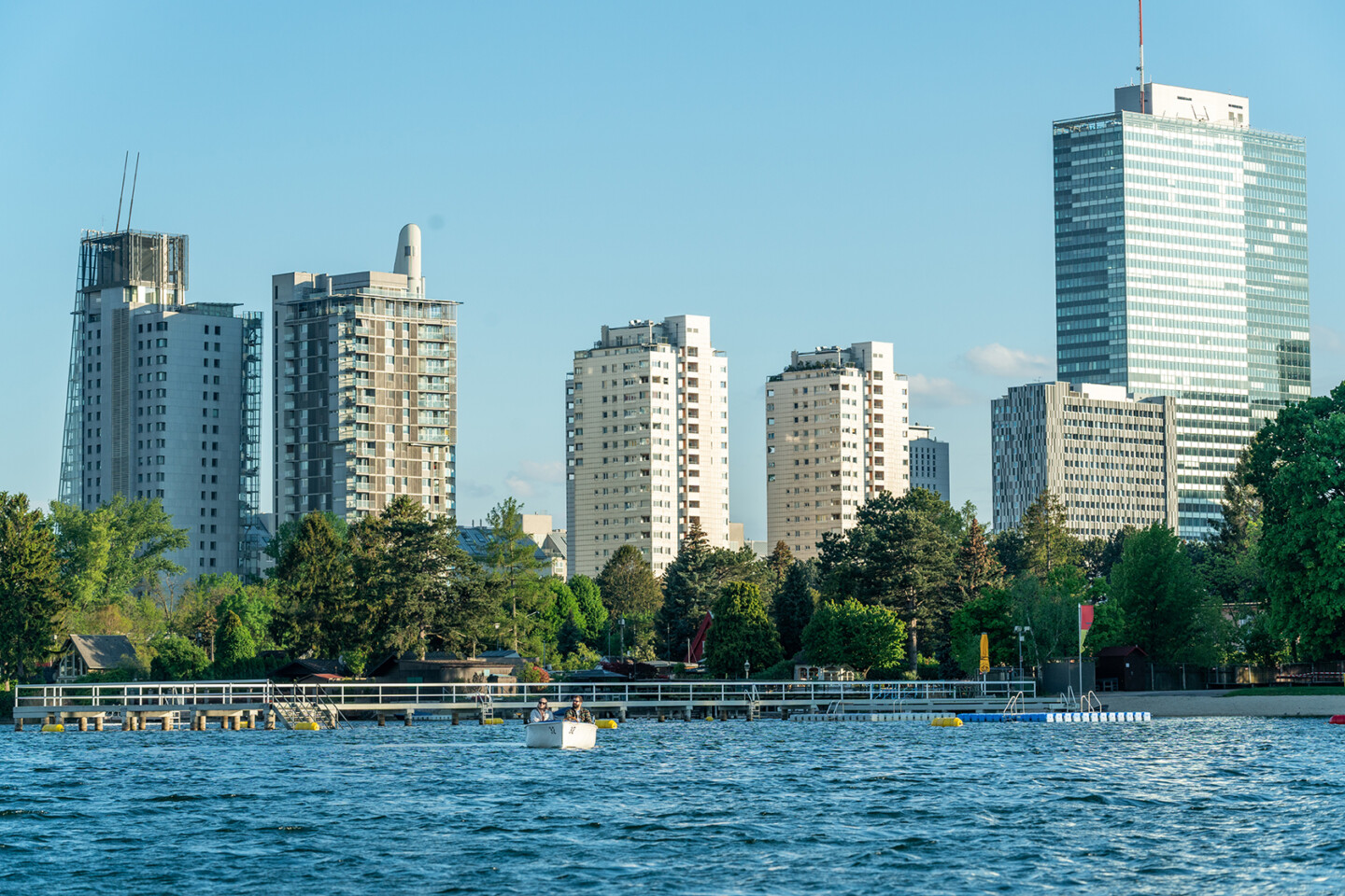 Austria, Vienna, Danube, little boats, Group Tour