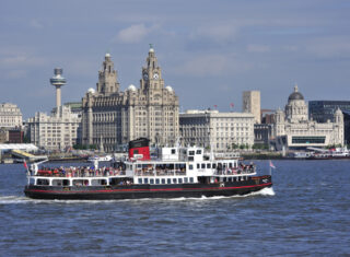 Ferry in front of Liver Building