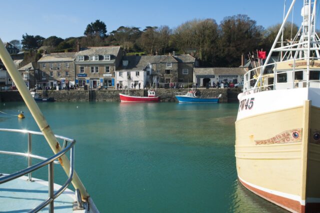 Padstow Harbour with boats on the water