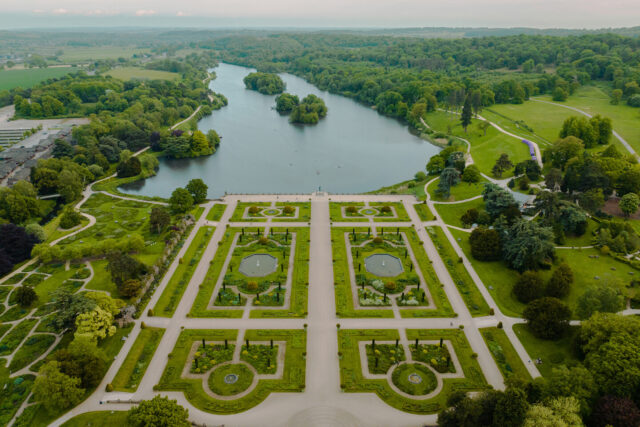 Aerial view of Trentham Gardens