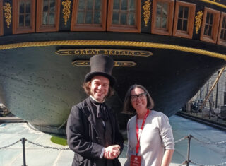 Amy with Mr Brunel at the SS Great Britain