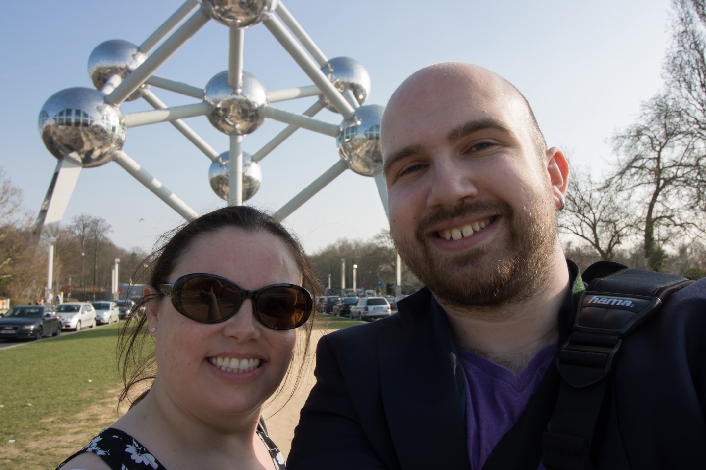 Atomium, Brussels, Belgium - Alexandra and Pete outside Atomium © PT Wilding